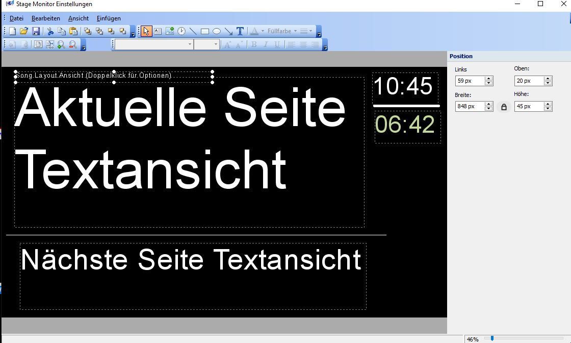 Das ist die Vorlage mit "alte Vorlage Song Layout Ansicht"